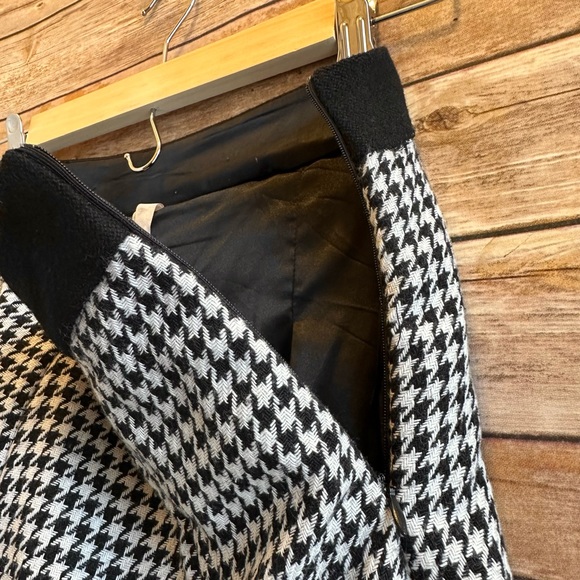 Mystree Black & White Houndstooth Wool Blend Skirt Size Small - Picture 3 of 6